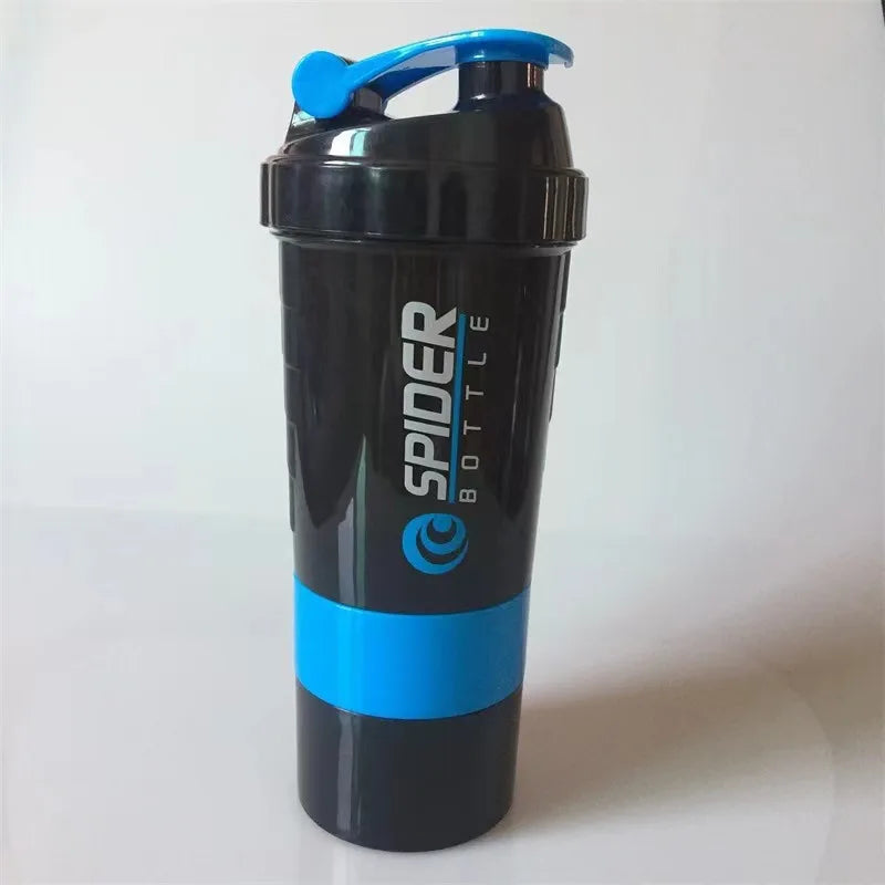 1pack Protein Shaker Bottle Portable 16oz Powder Shake Cup 3 Layers Shaker Protein Bottle Suitable For Sports Gym Fitness