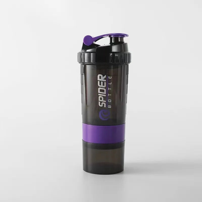 1pack Protein Shaker Bottle Portable 16oz Powder Shake Cup 3 Layers Shaker Protein Bottle Suitable For Sports Gym Fitness